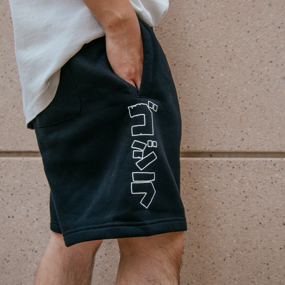 Godzilla Sweat Shorts 12" Rise - Black - Image 2