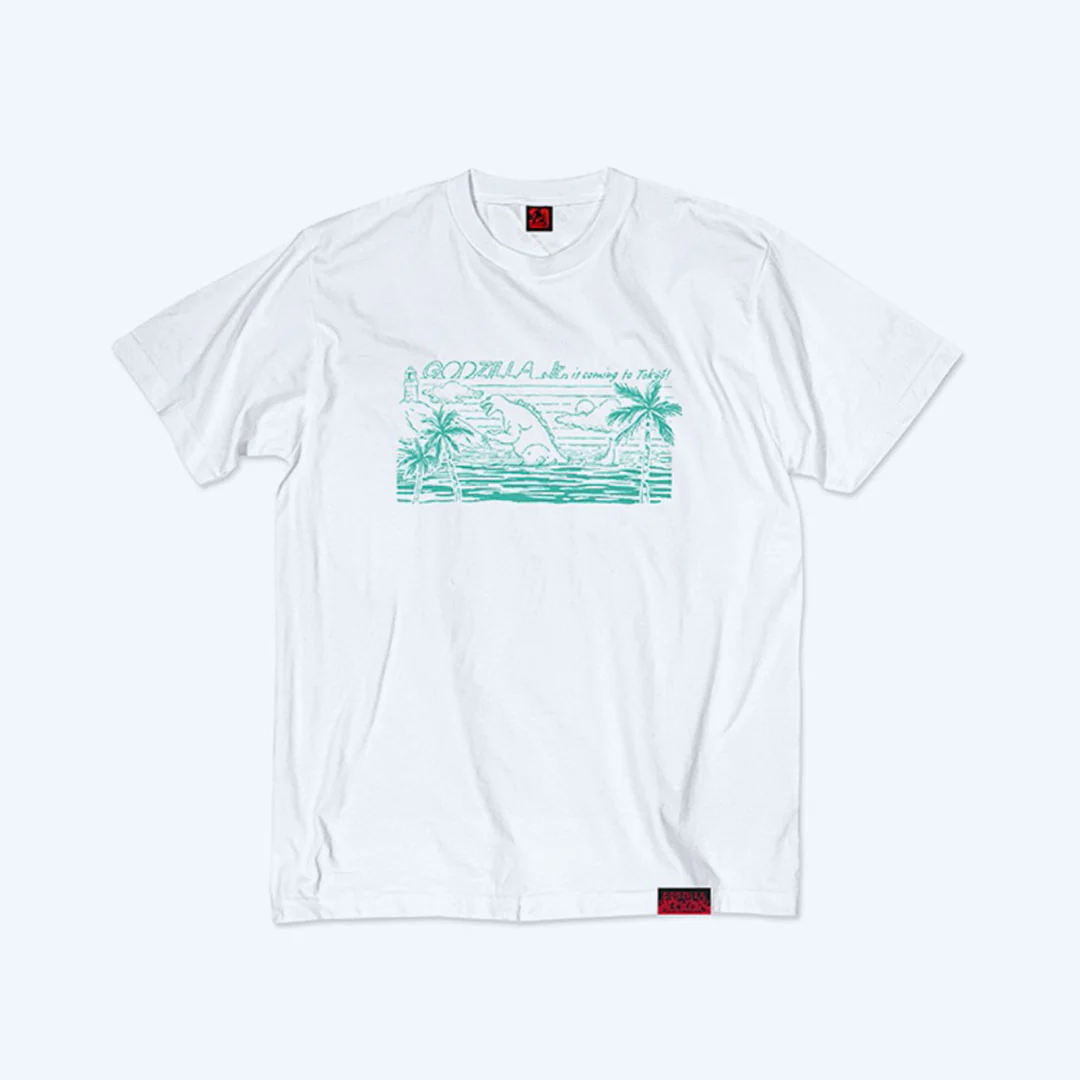 Godzilla vs. Destoroyah 30th Anniversary Scene Illustration T-Shirt 4 (Godzilla Jr.) White